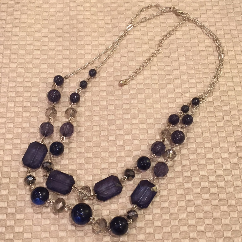 Blue and white beaded necklace from NY and Co.